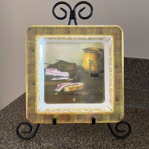 Brunelli made in Italy collectible decor salad bread 7.5" square plate kitchen